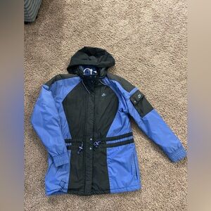 Vtg 90s Nike Hideaway Hoodie Puffer Parka Ski Jacket Coat Women medium
